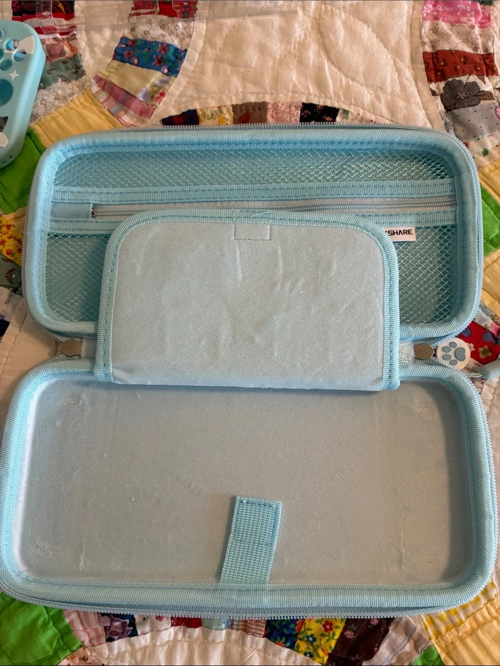 Geekshare Cute Light Blue Paw Print Nintendo Switch Carry Case & Skin Set